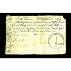 South Carolina June 1, 1775 $10 Very Fine. This is an 