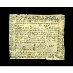 Virginia October 16, 1780 $400 Very Fine. The paper for 