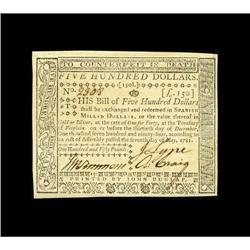 Virginia May 7, 1781 $500 Choice About New+++. From a t 
