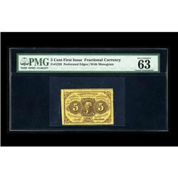 Fr. 1228 5¢ First Issue PMG Choice Uncirculated 63. PMG 