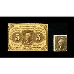 Fr. 1228 5c First Issue Very Choice New. The perfs are 