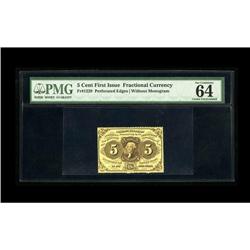 Fr. 1229 5c First Issue PMG Choice Uncirculated 64EPQ. 