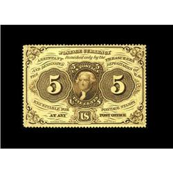 Fr. 1229 5c First Issue Very Choice New. Beautiful deep 