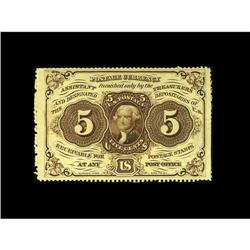 Fr. 1229 5c First Issue Choice New. Extra wide margins 