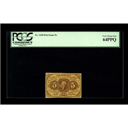 Fr. 1230 5¢ First Issue PCGS Very Choice New 64PPQ. Qui 