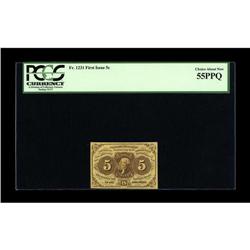 Fr. 1231 5¢ First Issue PCGS Choice About New 55PPQ. We 