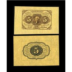 Fr. 1231SP 5c First Issue Wide Margin Pair Superb Gem N 