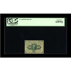 Fr. 1240 10¢ First Issue PCGS Choice New 63PPQ. Well pe 