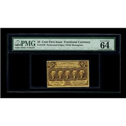 Fr. 1279 25c First Issue PMG Choice Uncirculated 64 EPQ 
