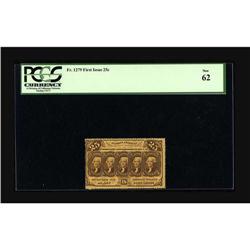 Fr. 1279 25¢ First Issue PCGS New 62. A gorgeous perfor 