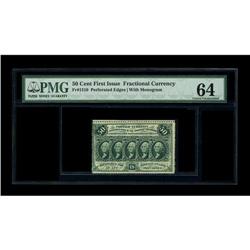 Fr. 1310 50c First Issue PMG Choice Uncirculated 64. 