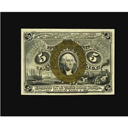 Fr. 1232 5¢ Second Issue Gem New. A high-end Second Iss 