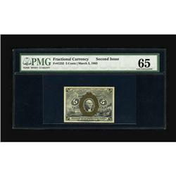 Fr. 1232 5c Second Issue PMG Gem Uncirculated 65. 