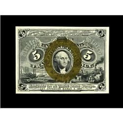 Fr. 1234 5c Second Issue Superb Gem New. Fr. 1234 is no 