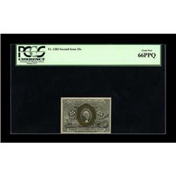 Fr. 1283 25¢ Second Issue PCGS Gem New 66PPQ. One of th 