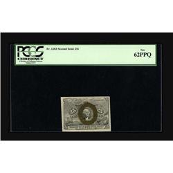 Fr. 1283 25¢ Second Issue PCGS New 62PPQ. The colors ar 