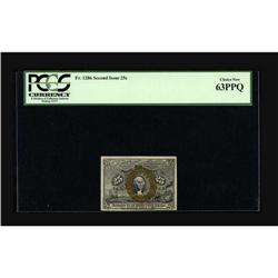 Fr. 1286 25¢ Second Issue PCGS Choice New 63PPQ. Tight 
