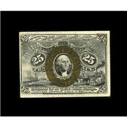 Fr. 1289 25c Second Issue Choice About New. Two corner 