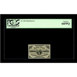 Fr. 1226 3¢ Third Issue PCGS Gem New 66PPQ. A very comm 