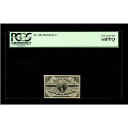 Fr. 1226 3¢ Third Issue PCGS Very Choice New 64PPQ. 