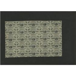 BFr. 1226 3c Third Issue Uncut Sheet of 25 Extremely Fi 