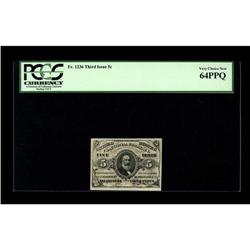 Fr. 1236 5¢ Third Issue PCGS Very Choice New 64PPQ. Ide 
