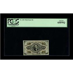 Fr. 1251 10¢ Third Issue PCGS Gem New 65PPQ. A stunning 