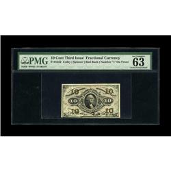 Fr. 1252 10c Third Issue PMG Choice Uncirculated 63. 