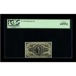 Fr. 1253 10¢ Third Issue PCGS Gem New 65PPQ. The last m 