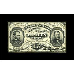 Fr. 1272SP 15¢ Third Issue Glued Pair New. This note co 