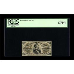 Fr. 1291 25¢ Third Issue PCGS Very Choice New 64PPQ. A 