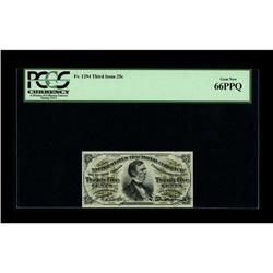 Fr. 1294 25¢ Third Issue PCGS Gem New 66PPQ. 