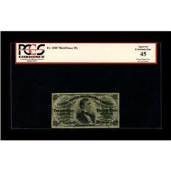 Fr. 1300 25c Third Issue PCGS Extremely Fine 45. Red Ho 