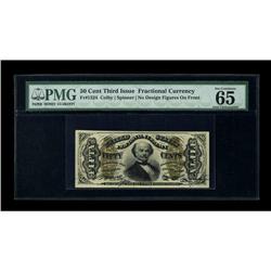 Fr. 1324 50c Third Issue Spinner PMG Gem Uncirculated 6 