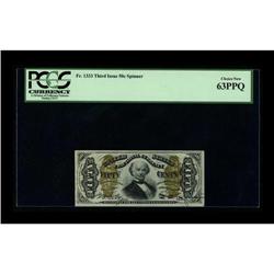 Fr. 1333 50¢ Third Issue Spinner PCGS Choice New 63PPQ. 