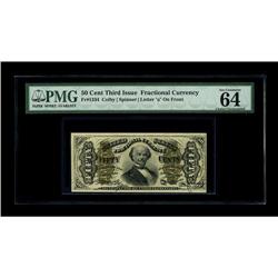 Fr. 1334 50c Third Issue Spinner PMG Choice Uncirculate 