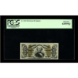 Fr. 1335 50¢ Third Issue Spinner PCGS Choice New 63PPQ. 