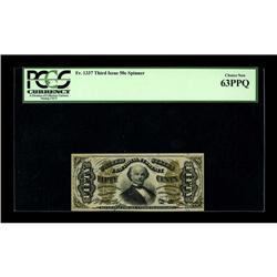 Fr. 1337 50¢ Third Issue Spinner PCGS Choice New 63PPQ. 