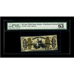 Fr. 1343 50c Third Issue Justice PMG Choice Uncirculate 