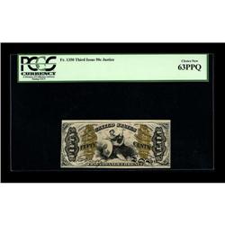 Fr. 1350 50c Third Issue Justice PCGS Choice New 63PPQ. 