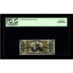 Fr. 1358 50c Third Issue Justice PCGS Choice New 63PPQ. 