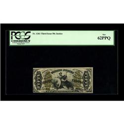 Fr. 1361 50c Third Issue Justice PCGS New 62PPQ. This n 