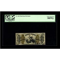 Fr. 1362 50c Third Issue Justice PCGS Choice About New 