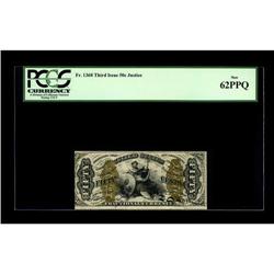 Fr. 1368 50¢ Third Issue Justice PCGS New 62PPQ. The le 