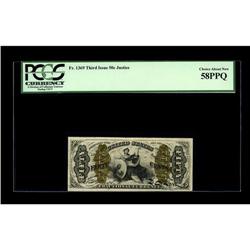 Fr. 1369 50¢ Third Issue Justice PCGS Choice About New 