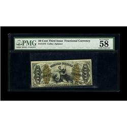 Fr. 1373 50c Third Issue Justice PMG Choice About Unc 5 