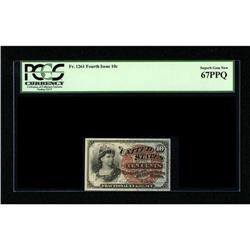 Fr. 1261 10¢ Fourth Issue PCGS Superb Gem New 67PPQ. Th 