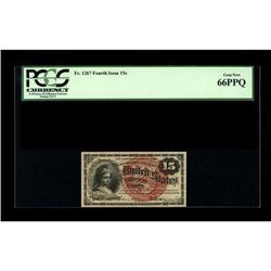 Fr. 1267 15¢ Fourth Issue PCGS Gem New 66PPQ. A truly b 
