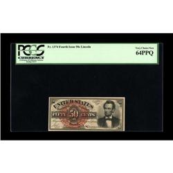 Fr. 1374 50¢ Fourth Issue Lincoln PCGS Very Choice New 