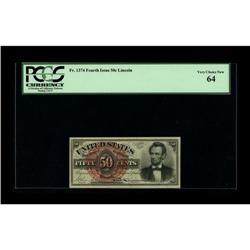 Fr. 1374 50c Fourth Issue Lincoln PCGS Very Choice New 